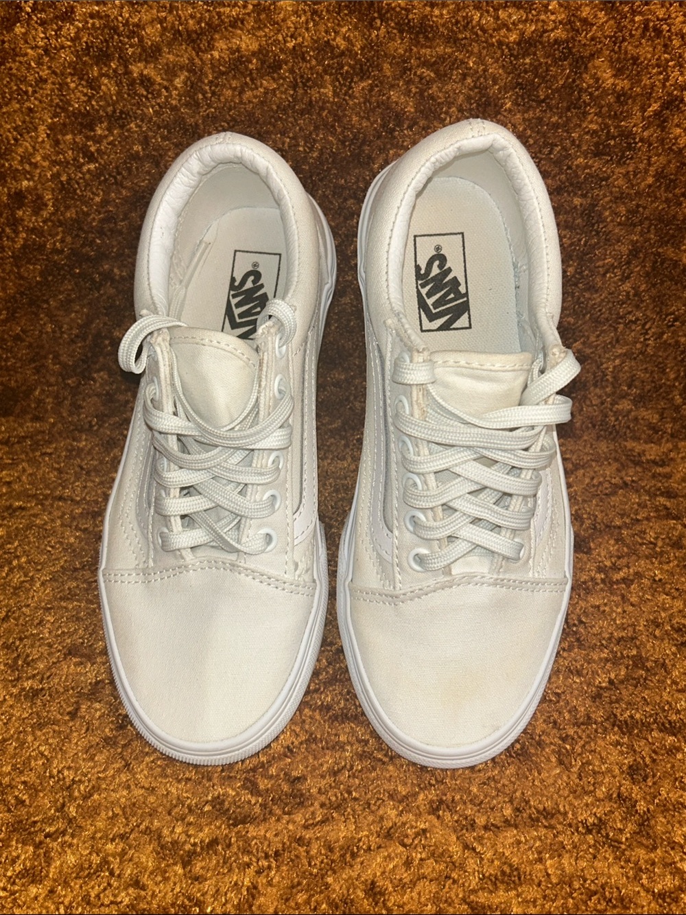 Vans Kids White Canvas Low Top Sneakers